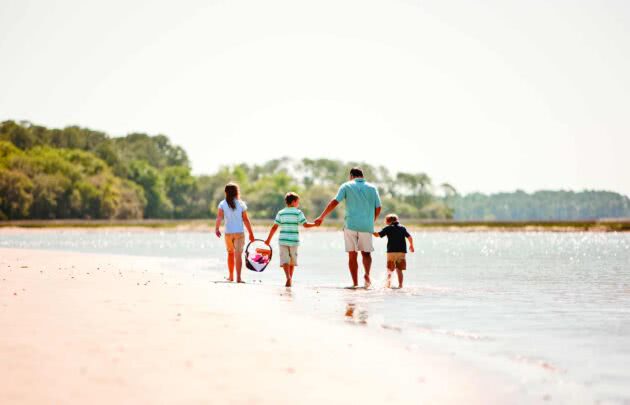 Family enjoying coastal views on Palmetto Bluff vacation