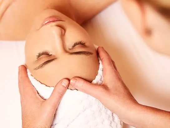 Woman getting a facial
