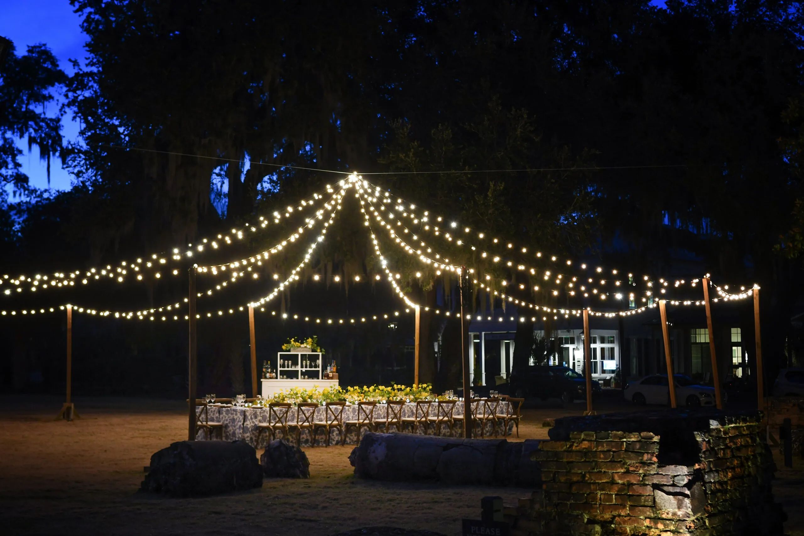 Event Design Village Green Corporate Table Lighted Tent External