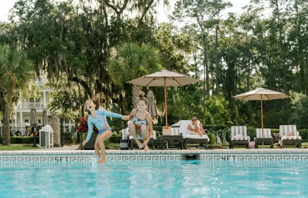 Family at the Pool
