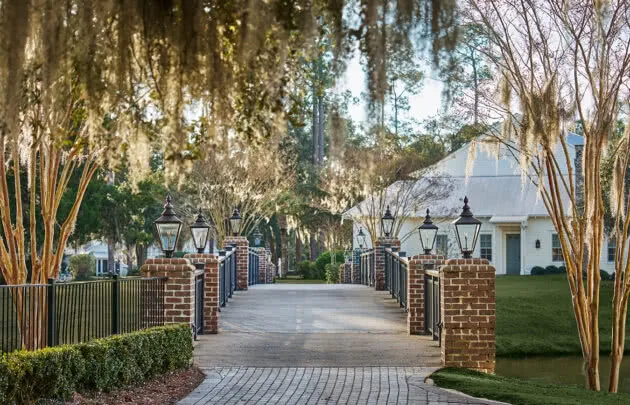 A scenic bridge on the property of Montage Palmetto Bluff in the South Carolina Lowcountry.