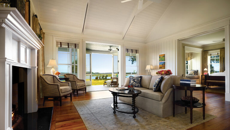 Living Room at a Guest Suite at Montage Palmetto Bluff