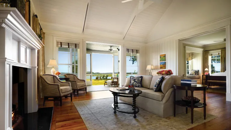 Living Room at a Guest Suite at Montage Palmetto Bluff