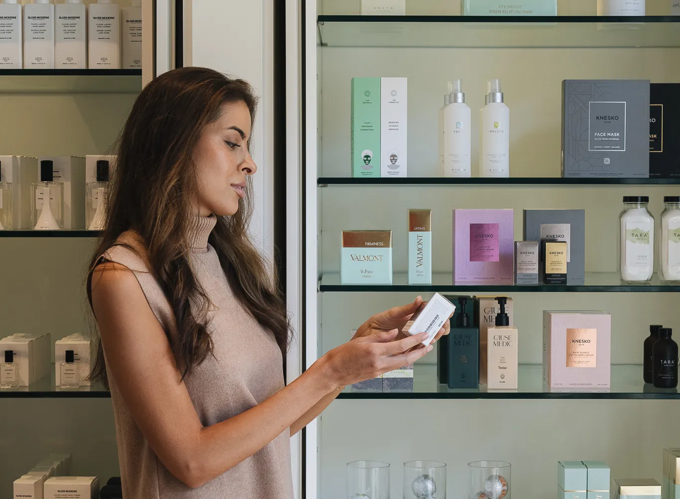 Woman shopping in Spa Boutique