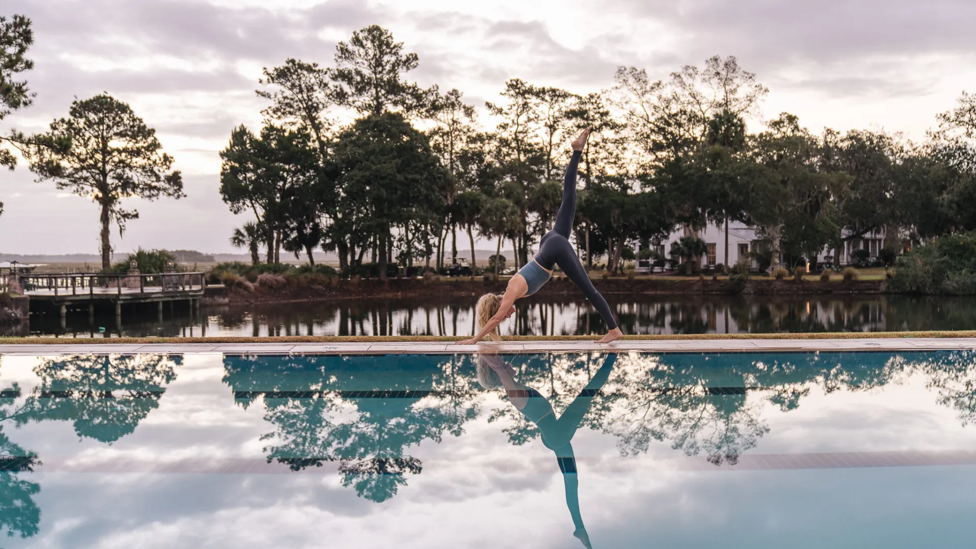 Yoga by River House Pool