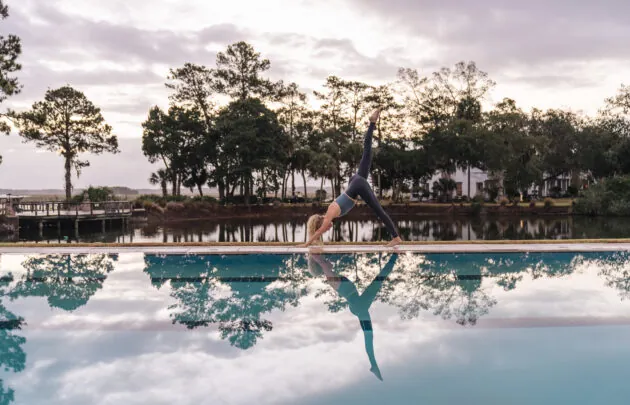 Yoga by River House Pool