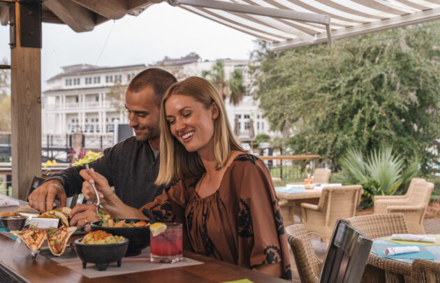 Fore & Aft couple enjoying food