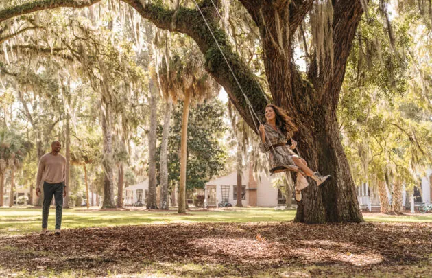 Couple on swing