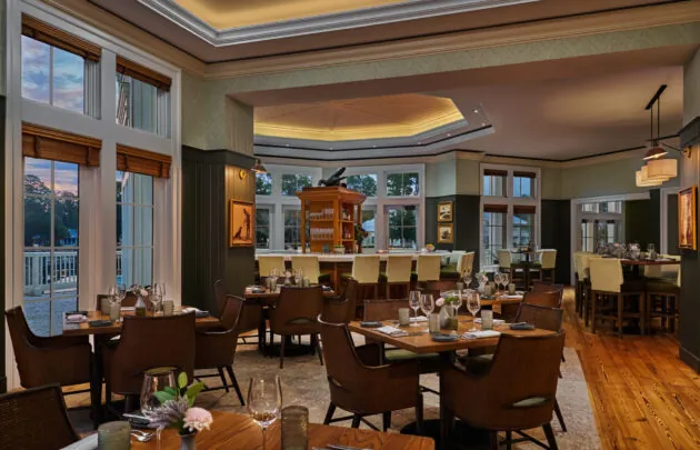 Interior dinner setting at Octagon