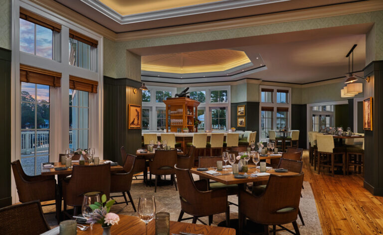 Interior dinner setting at Octagon