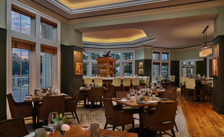 Interior dinner setting at Octagon