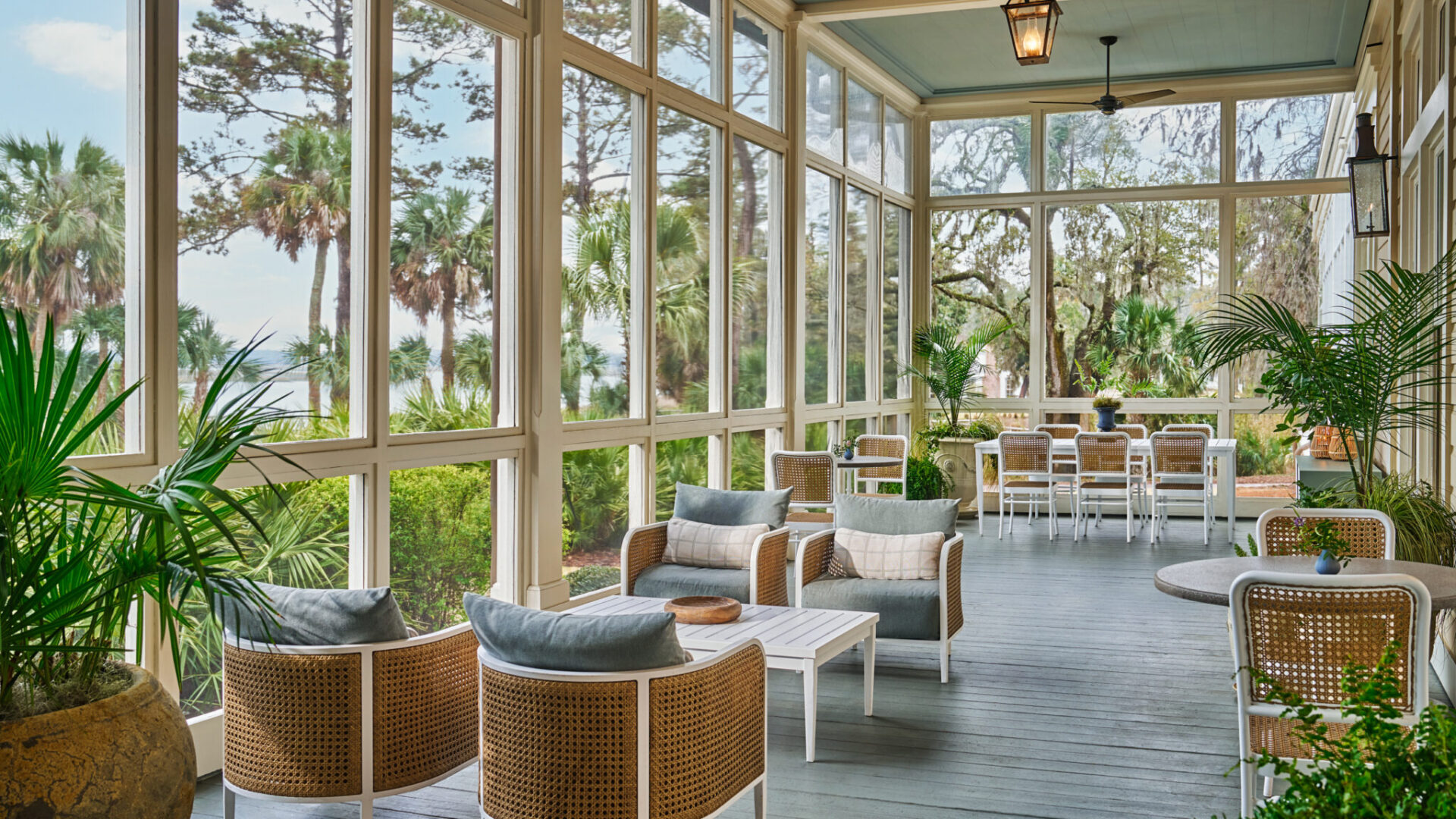 River House porch at Montage Palmetto Bluff