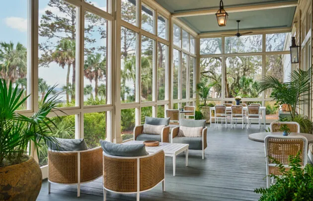 River House porch at Montage Palmetto Bluff
