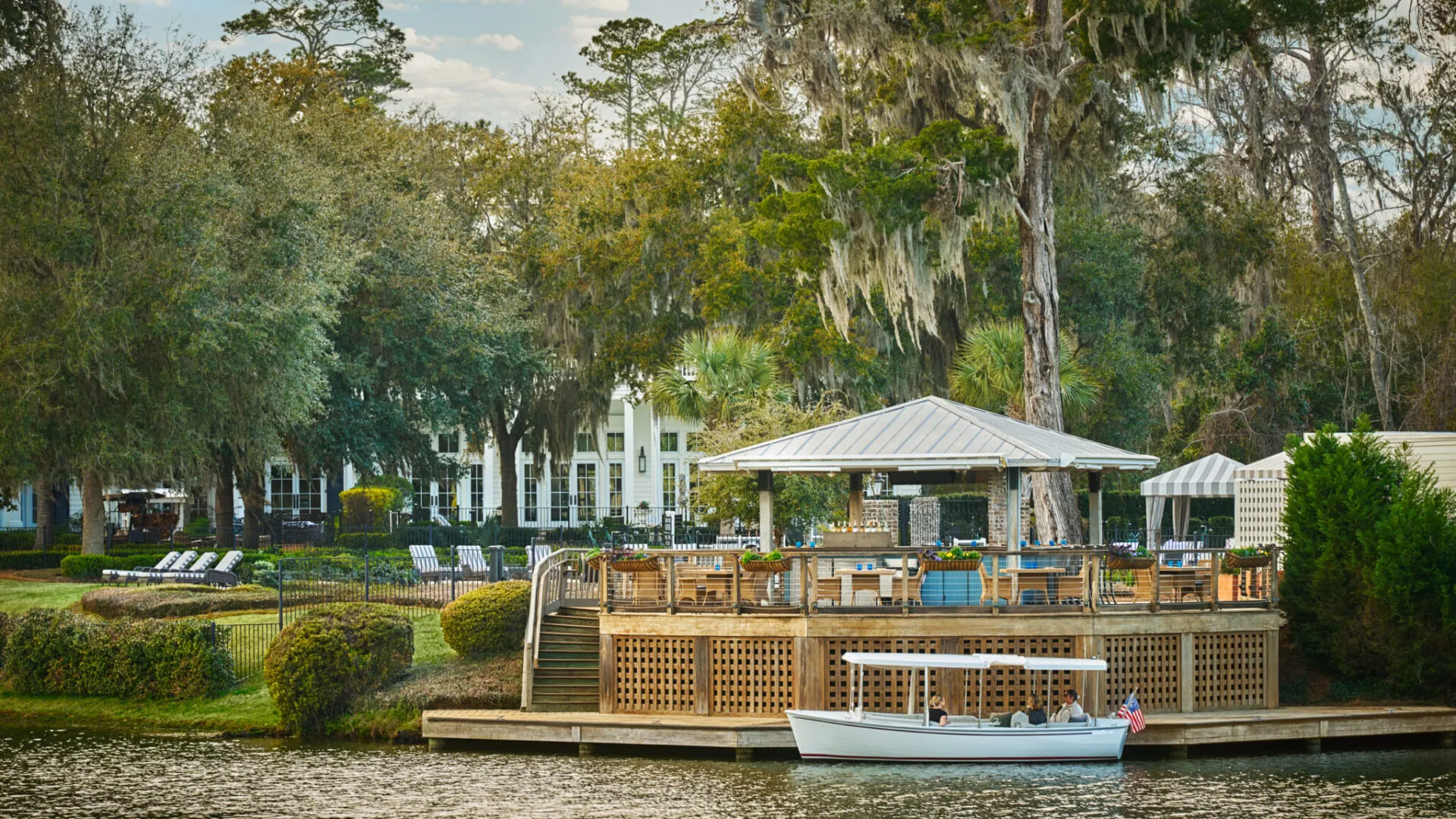 Exterior of Fore & Aft on the water