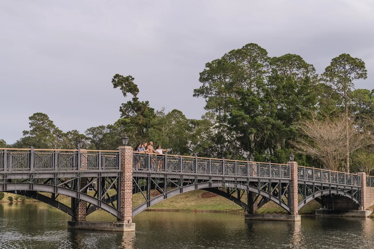 people on bridge