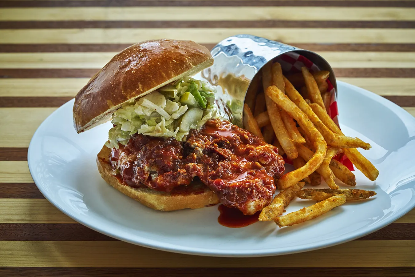 Hamburger and fries